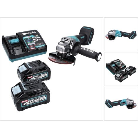 Makita GA 016 GM2 Akku Winkelschleifer 40 V max. 125 mm Brushless XGT + 2x Akku 4,0 Ah + Ladegerät (1/5)