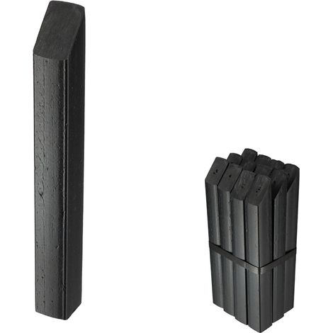 12 piquets noirs - longueur 25cm - Pour bordurette de jardin Semi rigide noire OXEO (1/2)