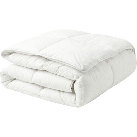 Bettdecke Weiß Japara Baumwolle Entendaunen 240 x 220 cm Extra Warm geräuscharm luftdurchlässig leicht Winter Schlafzimmer