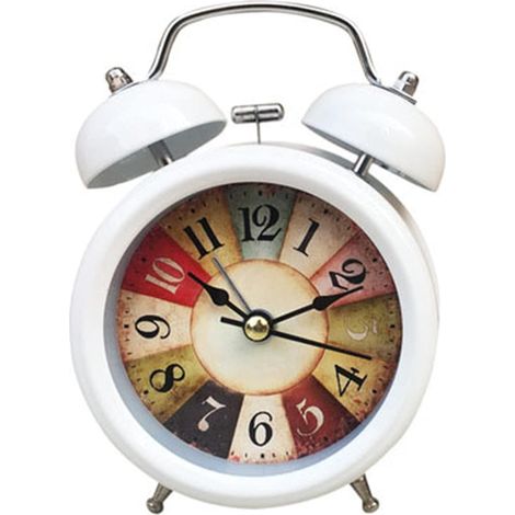 Digitaler Wecker Silent Battery Vintage Batteriewecker Quarz Schlafzimmer Nachtlicht Design Analog Non-Check Bedside Wecker (Color : B, Size : One Size) (1/5)