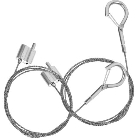 Lot de 2 fils suspension pour tableaux avec crochets, en acier (1/5)