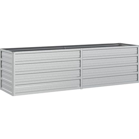 Vassoio per fioriera aiuola rialzata piante fiori terrazza giardino giardino 160 x 40 x 45 cm argento acciaio zincato Argento 020039372