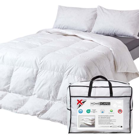 HOMESCAPES Goose Feather and Down All Seasons King Size Duvet