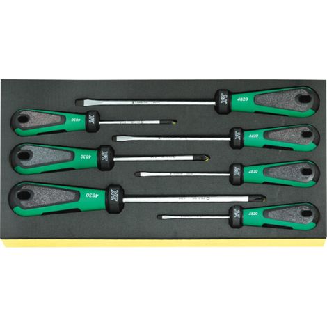 TCS 4820/4830 Jeux de tournevis 3K DRALL en plateau TCS 7 pcs. (1/2)