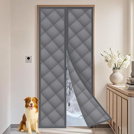 Rideau de Porte magnétique Isolant Thermique, Rideau Thermique Isolant Anti froid et Chaleur, Rideaus Thermiques anti Froid, Énergie pour Porte Balcon ou Terrasse, 80  210CM
