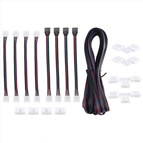 Câble d'extension LED RGB 5M, connecteur 4 broches, kit de raccord pour bande lumineuse, accessoire de jonction flexible (1/5)
