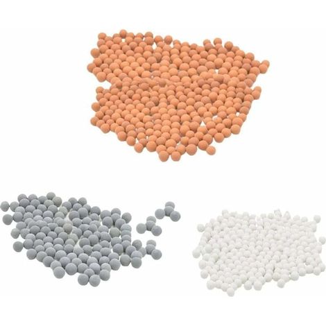 Lot de 6 paquets de billes minérales à ions négatifs de rechange pour filtre de douche bio-actif – Purifie l'eau de douche pour rajeunir la peau et les cheveux – pour salle de bain avec filtre ionique (1/5)