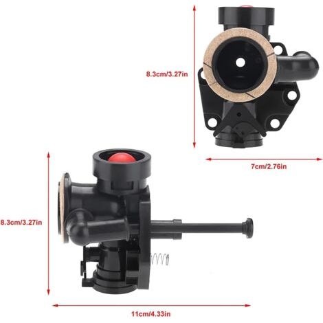 Carburatore di ricambio in metallo per tosaerba, completo di accessori per l'installazione e codici articolo 499809, 498809A e 494406. (1/4)