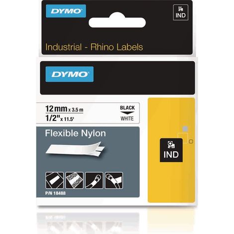 DYMO Schriftband Band-B.12mm Band-L.5,5m Vinylband schwarz auf weiß DYMO (1/2)
