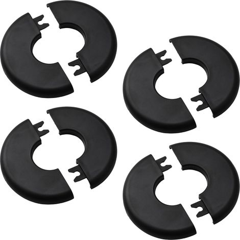 Lot de 4 Cache-tuyaux, Plastique Noir, Diamètre 28 mm, Adhésif, Pour Salle De Bain (1/5)