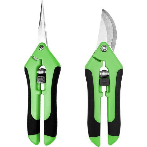 2 Pièces Secateur de Jardin Professionnel, Sécateur a Main avec Poignées Artificielles, Sécateurs et Ciseaux de Jardinage, Pruning Shears avec Verrouillage de Sécurité Professionnels (1/5)