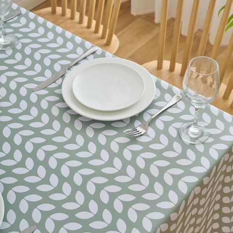 Parade Nappe Toile Cirée Rectangulaire, Vert Sauge 250×140 cm (1/5)