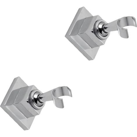 Ensemble de 2 supports de douche avec outil complet de réglage en hauteur et en rotation. Installation gratuite pour les pommeaux de douche modifiables. Propriétaire du pommeau de douche (1/5)