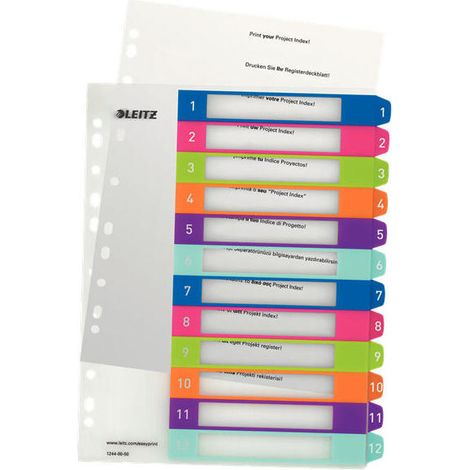 Esselte 1244-00-00 Separador numérico con pestaña Polipropileno (PP) Multicolor (1/3)