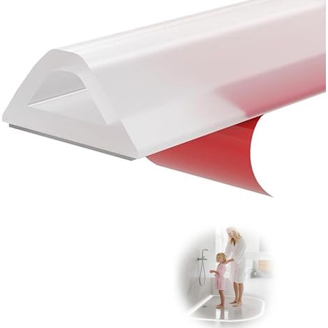 Paraspruzzi autoadesivo per piatti doccia, barriera impermeabile, strisce impermeabili per bagno e cucina, striscia ferma-acqua per soglie – 1 m (1/3)