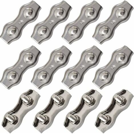Serre-câble Duplex en acier inoxydable, connecteur de corde M2, serre-câble pour câble en acier de 1.5mm, 12 pièces (1/5)