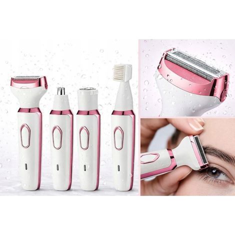 4-in-1 Electric Shaver for Women (Face, Body, Bikini Line & Eyebrows) USB-AquaForge