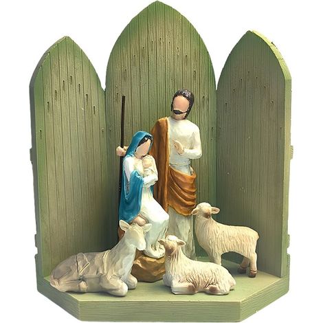 Estatua de la Natividad, escultura del Tabernáculo de Jesús, regalo mágico, Biblia, Navidad (1/4)