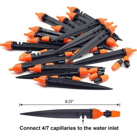 Einstellbare Tropfbewässerung Gartenpflanzenbewässerungsdüse 360-Grad-Tropferzerstäuber Kühl-/Bewässerungsausrüstung (40 PACK) (1/4)