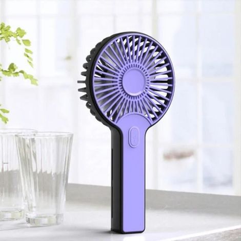 Ventilateur Portable - Batterie 2000 mAh - 3 Vitesses - Violet - 190 x 93 x 36 mm - 136 g