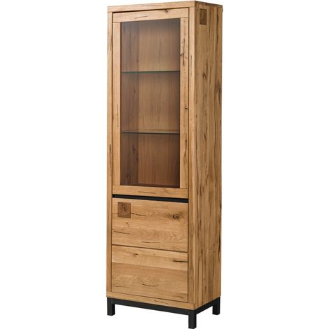 Vetrina in legno quercia selvatica - oliato / natur 65x40x205 VILLANDERS 146 (1/3)