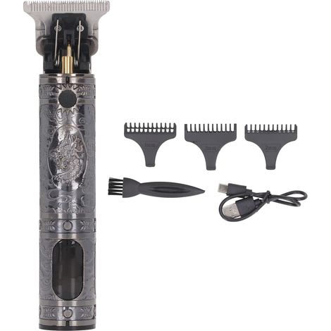 Coupe-cheveux professionnel portable rechargeable, tondeuse à barbe avec écran LCD argenté, pour extérieur tête de dragon