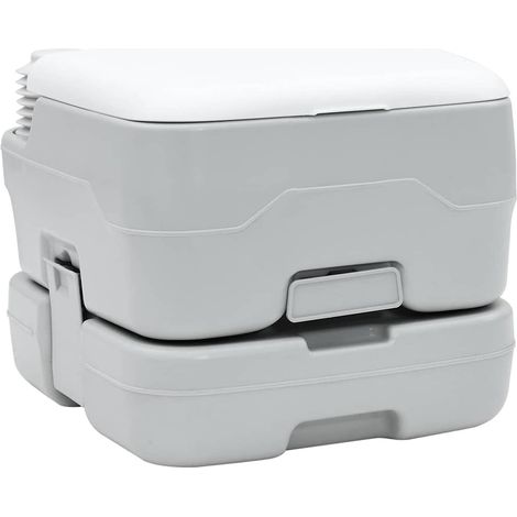 Camping-Toilette Grau und Weiß 41,5 x 36,5 x 30 cm Polyethylen