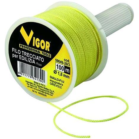 Filo Edilizia Trecciato Vigor Giallo-Fluo Manico Girevole Mt.100  Cf. 15 Pz