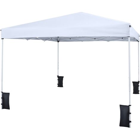 Padiglione pieghevole regolabile 290x290 cm, bianco, con accessori