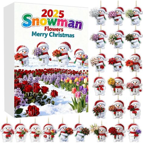 24-tägiger Schneemann-Adventskalender mit Countdown, Überraschungen, Sammlerstücken und Partydeko (1/5)