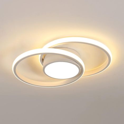 COMELY Plafoniera LED Moderna per Soggiorno, Luminaria da Soffitto per Cucina, Lampada da Soffitto Rotonda per Camera e Soggiorno, Diametro 40cm - 42W - Bianco - Luce Calda 3000K