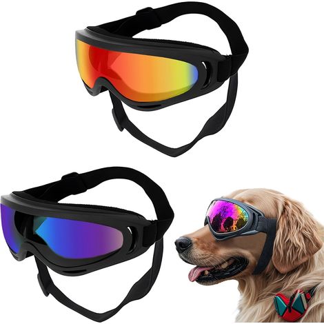 paires de lunettes pour chien coupe vent sangles réglables chiens taille moyenne à grande (1/5)