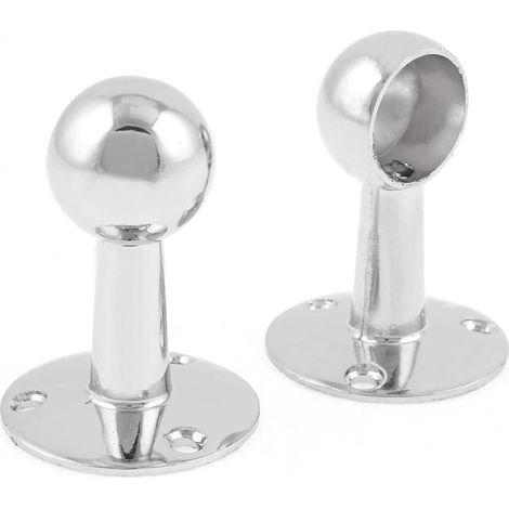 2 pièces d'argent ton Edelstahl Handtuch Kleidung Hängen Bar 22mm Durchmesser