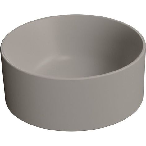 Vasque à poser KUBE X en céramique, dia 32cm, tortora mat (1/3)