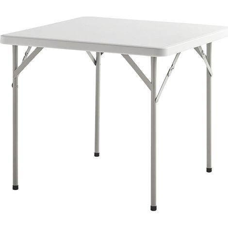 Mesa Plegable Cuadrada HDPE Multifuncional, Portatil, Resistente,Multiusos 86x86x74 cm. Color Blanco (1/5)