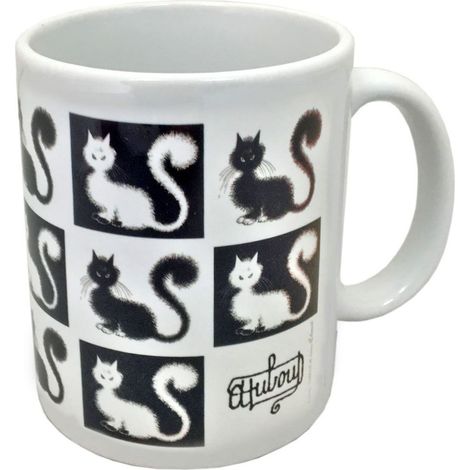 Tasse en céramique La Belle Damier Chat de Dubout