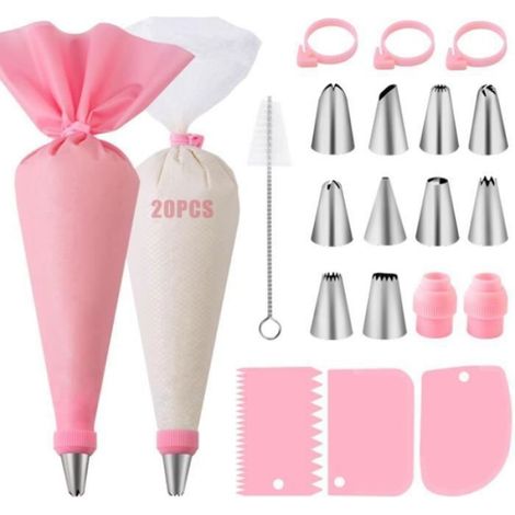 Poche a Douille Patisserie 40Pcs, Douille Patisserie,Kit Patisserie,Accessoire Patisserie,Ustensiles à Pâtisserie,R POCHE A DOUILLE (1/3)