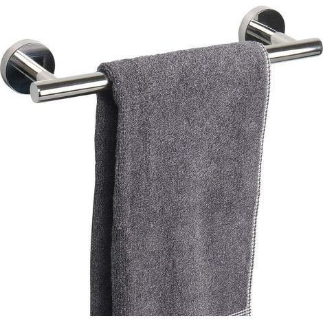 Barres porte-serviettes chromées 30 cm Barre porte-serviettes de salle de bain en acier inoxydable SUS304 Montage mural antirouille, avec vis fixes, argent poli (1/5)