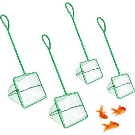 Aquarium Nets, Plastic and Metal Handles, Fine Nylon Mesh, for Fish, Shrimp, and Ponds (1/5)