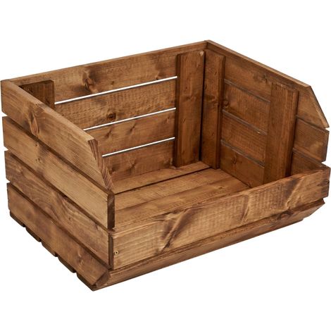 Boîte modulaire en bois pour étagère 37 x 30 x 22 cm, marron GoodFreshDecor (1/5)