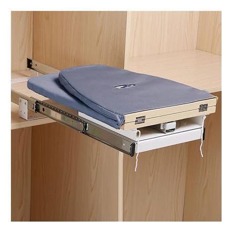 Planche à repasser extensible - Gris - Rotation 180° - Pliable - Armoire - 81 x 31 x 15 cm (1/5)