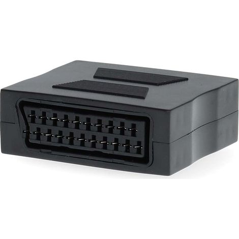 Adattatore scart scart female scart female placcato nickel dritta abs nero 1 pz scatola (1/4)