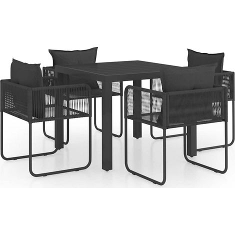 Maison Exclusive - Set da Pranzo da Giardino 5 pz in Rattan PVC Nero (1/5)