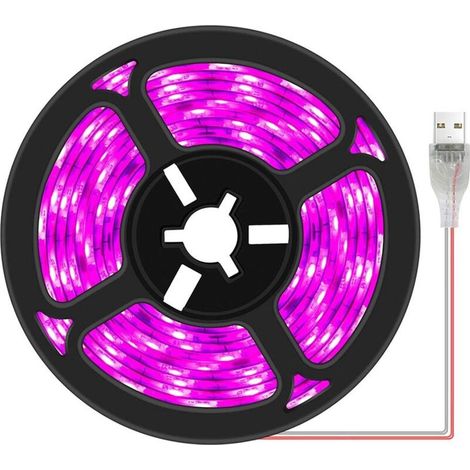 Bandes lumineuses LED pour culture de plantes - Étanche - Spectre complet - Pour plantes d'intérieur, plantes grasses, hydroponiques - Pour serre et jardinage - Barres lumineuses USB(3M) (1/4)