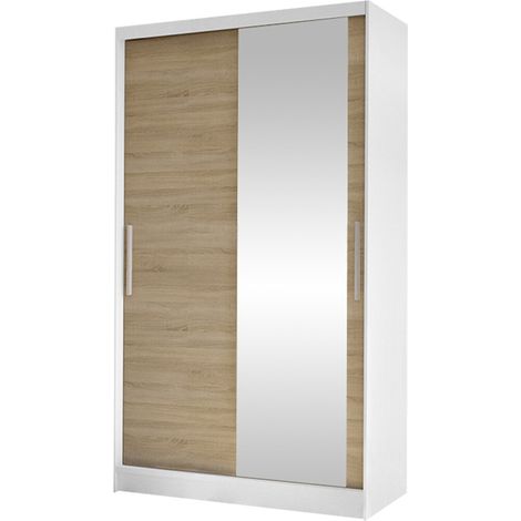 Armario Closico Structor VI, Blanco + Roble Sonoma, 200x100x58cm, Puertas de armario: Correderas, Número de estantes: 4