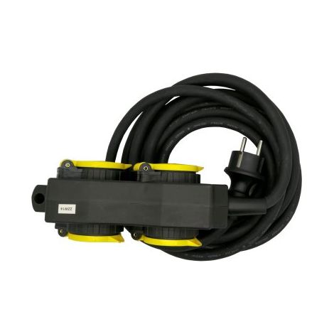Ceba – Prolongateur pro 4 prises 5 m H07RNF 3G 2,5 – 250 Volts 16A – Indice de protection IP44 – Câble isolé 700 Volts (1/4)
