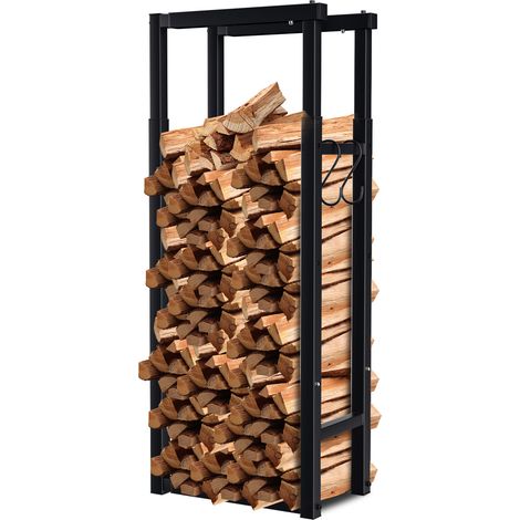 Jiubiaz Kaminholzregal 40-65CM Metall Brennholzlager Brennholzregal Wohnzimmer Brennholzständer (1/5)