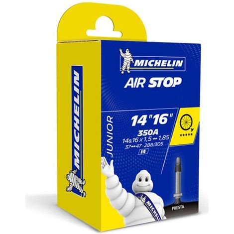 Chambre à air Michelin Airstop 14 16 x 1,5-1,85 350A (37/47-288/305) I4 Valve Presta vélo enfant Junior VTT
