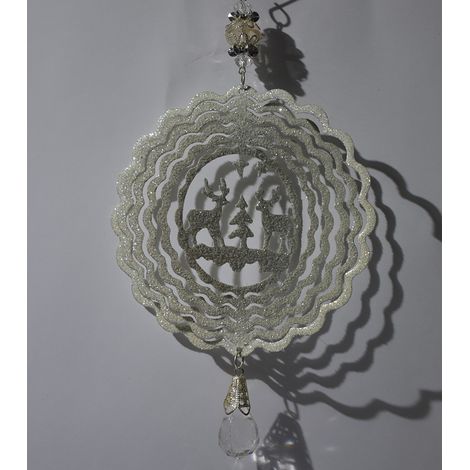 Palline 3D Addobbi per albero di natale in bianco metallo da decorazioni natalizi (1/4)