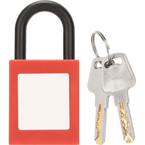 Cadenas de sécurité ABS 25mm anse nylon isolante verrouillage industriel robuste avec 2 clés laiton antirouille haute résistance (1/5)